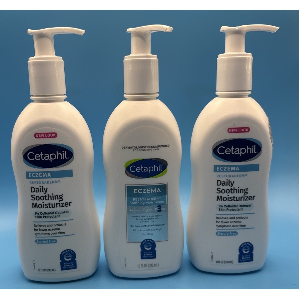 (3 Bottles) Cetaphil Restoraderm Eczema Soothing Moisturizer READ!